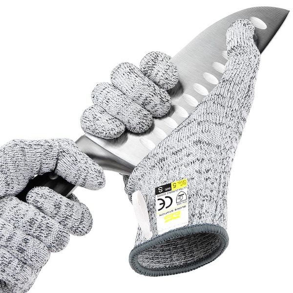 Glove Station Ultra Durable Series Cut Resistant Gloves - Cutting Gloves for Chefs, BBQ and Cooking - Level 5 Protection; Food Grade Safe Cut Proof Gloves - Grey, X-Large Size