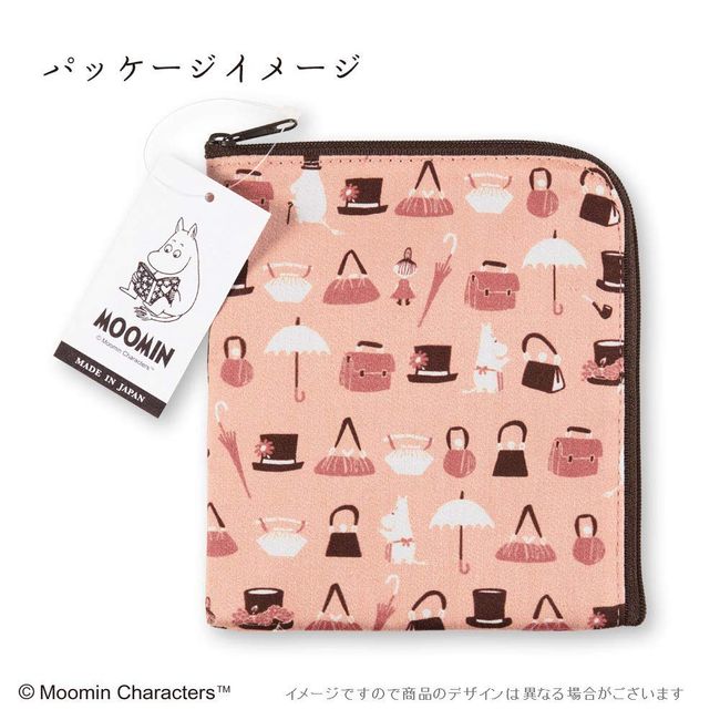 Miyamoto Flat Mini Pouch, Moomin, Jam, Pink, 5.3 x 6.1 x 0.4 inches (13.5 x 15.5 x