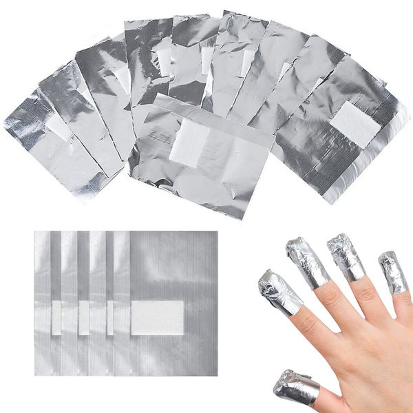 Yoezuo 200 Pcs Nail Foil Wraps, Nail Remover Foils, Gel Nail Remover Wraps, Nail Foil Aluminium Wraps Remover, Nail Foils Wraps with Pad for Gel Nails Remover