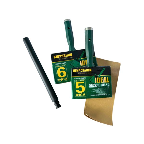 Deck Stain Brush Set, 2 Pack Paint Brushes (5", 6"), Wide Paint Brush for Walls,