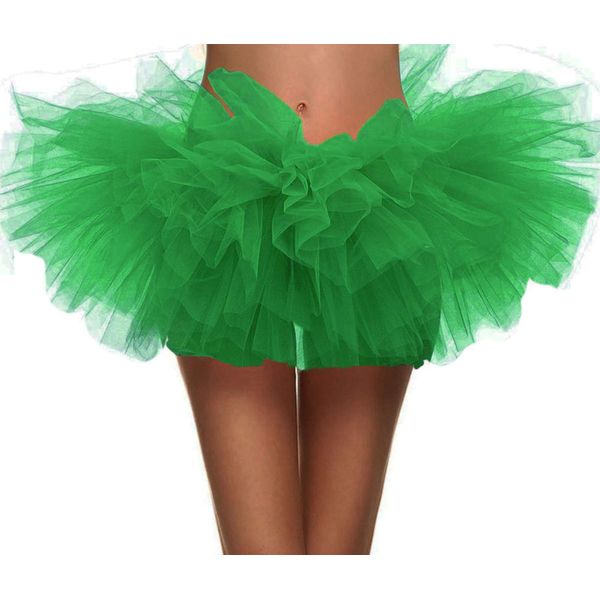 Simplicity Green Tutu Women's Dance Tutu Layered Organza Clubwear Mini Skirt Party Dress Green Tutu for Women, Sante Green