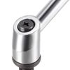 sourcing map M10 x 25mm Handle Adjustable Clamping Lever Thread Push Button Ratchet Male Threaded Stud Knobs Locking Rotating Screw Handles Quick Release Bolt Silver Tone 2pcs