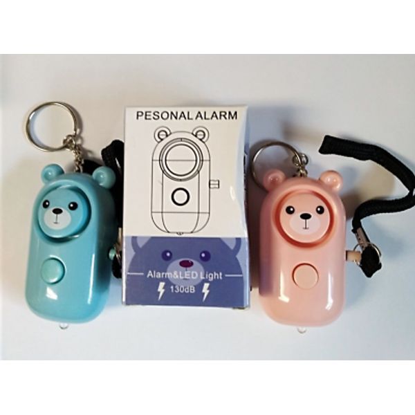 2 Personal Key Chain Alarm with Flashlights. Pull BLack Cord ForHelp_Button Help