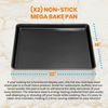 NutriChef Professional Home Kitchen 2pc Non-Stick Bake Pans Easy to Clean