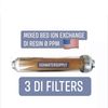 3x Mixed Bed Ion Exchange Resin 0 PPM Demineralization Filter Refillable Housing