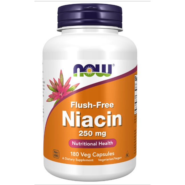 Now Foods Flush-Free Niacin, 250 mg, 180 Veg Capsules