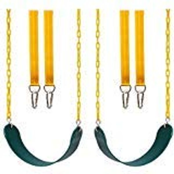 Lovely Snail Heavy Duty Swing Seat 2 Pack with Plastic Coated Chains Swing Set Swings Seat Replacement Fully Assembled for Outdoor Playground Backyard