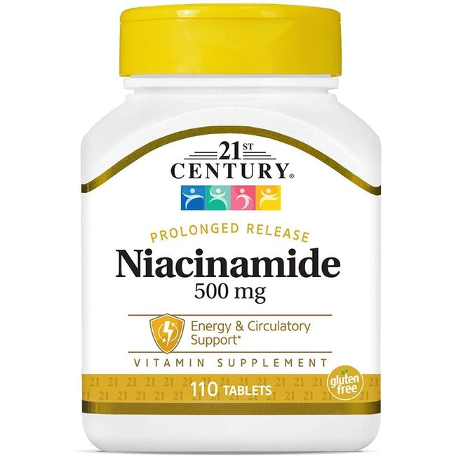 Niacinamide 500 Mg Energy & Circulatory Support Vitamin B3 Source, 110 Tablets