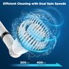 EcoGecko Electric Spin Scrubber, Dual Speed, Extendable Handle, 4 Brush Heads