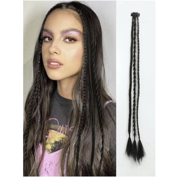 Hair Extensions Clip In Box Braids (Natural Black)