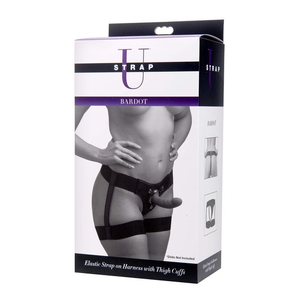 Strap U Bardot Garter Belt Style Strap on Harness, Black (ad975)