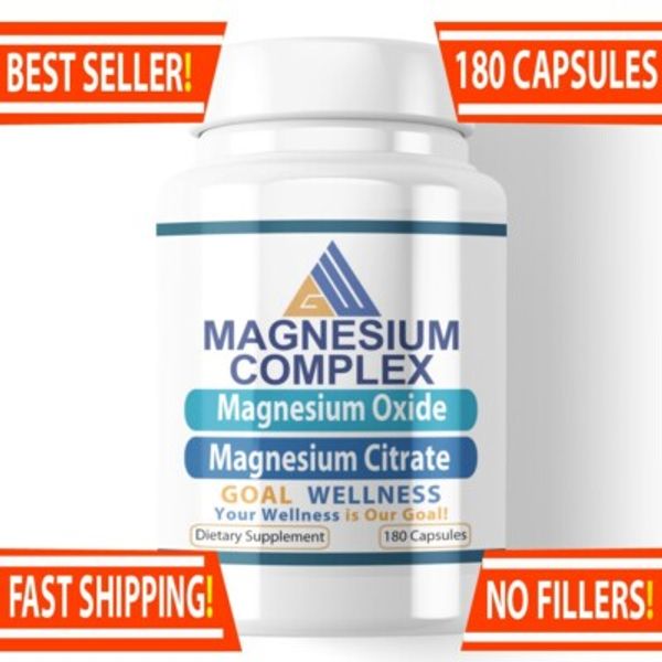MAGNESIUM OXIDE CITRATE COMPLEX 500MG 180CAPS NO ADDITIVES