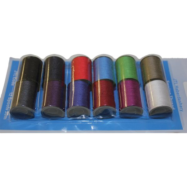 Sewing Thread 30m 12 Assorted Colours