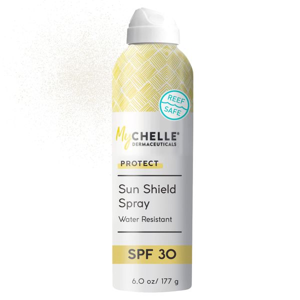 MyChelle Dermaceuticals Sun Shield Clear Spray SPF 30 (6 Fl Oz) - Zinc Sunscreen Spray with Bentonite Clay and Jojoba - Balances Oil Levels and Conditions Skin - Water Resistant for 80 Minutes