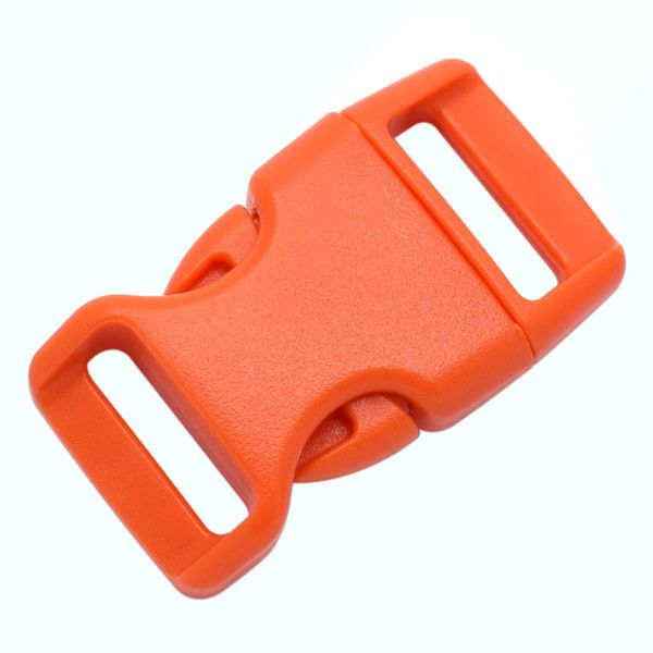 15 Pack Curved Side Quick Release Plastic Buckles for Paracord Bracelets Clasp/Pet Collar 15mm (5/8 inch) Webbing/Backpack Straps (Orange)