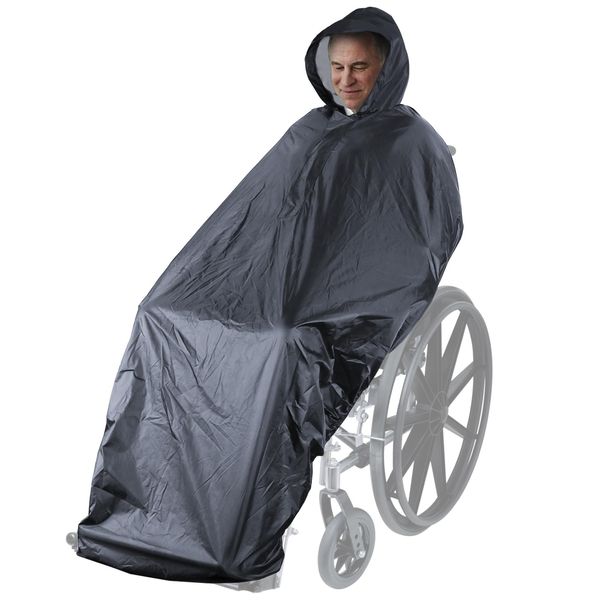 Anyoo Waterproof Wheelchair Poncho Cover Lightweight Rain Poncho Cape Shield with Elastics Provide Dry Protection for Wheelchairs, Green Yellow, One Size