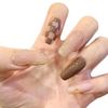 Nail Tips, Medium Length False Nails, 3D Nails, 24 Pieces, Fashionable, Cute, Simple, Handmade, Cute, Fake Nails, Elegant Nails, Convenient, Safe, Long, Coming-of-age Ceremony, Removable