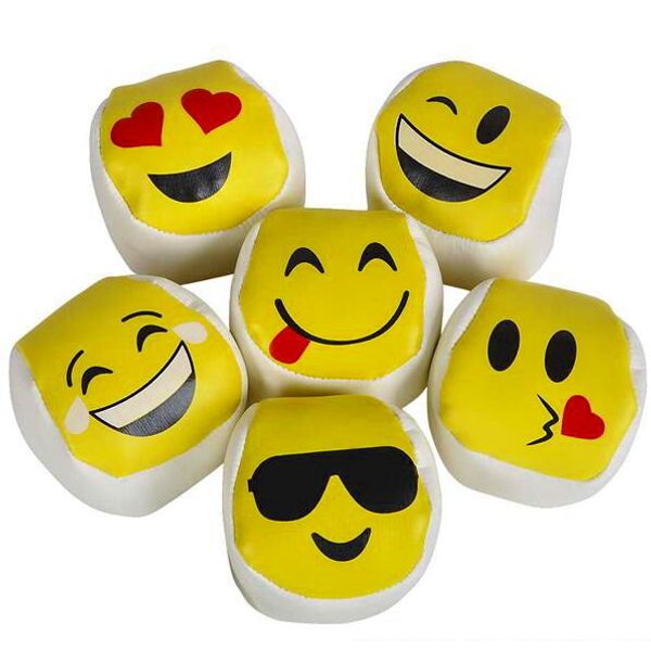 WHOLESALE LOT 48 KICK BALLS EMOJI HACKY SACK FOOT BALLS BAGS HACKEY PARTY