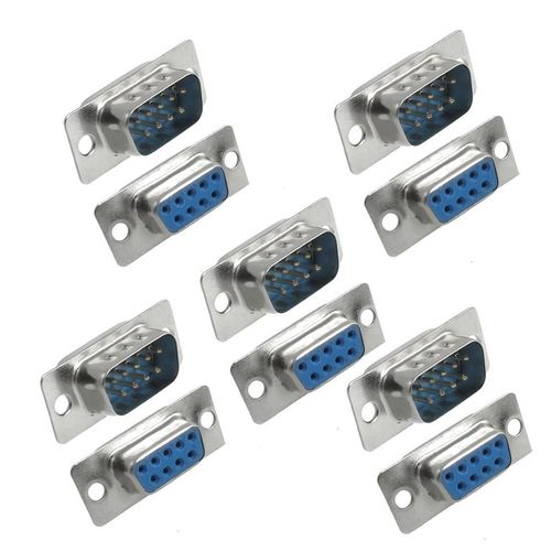 YXQ DB9 9 Pin Female to Male Solder Type Adapter Connectors 5 Pair