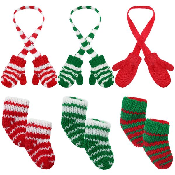 Bencailor 6 Pieces Christmas Doll Clothes Accessories Include Christmas Doll Scarf and Shoes Snow Boots for Doll Accessories (Elegant)