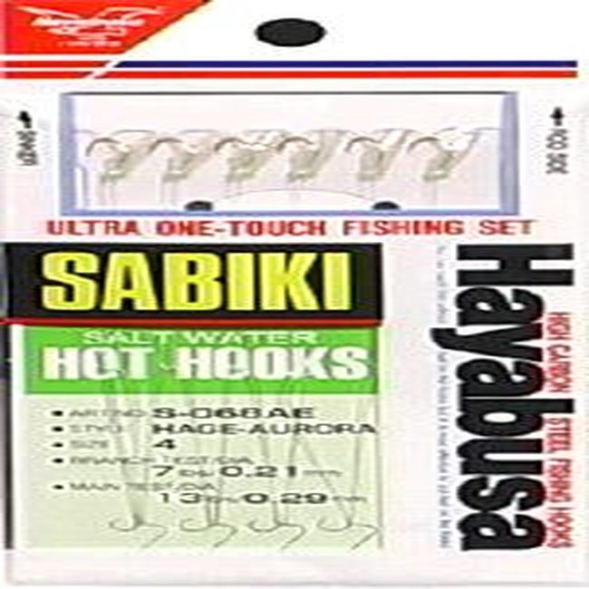 Hayabusa S-068AE-4 Hage Aurora Sabiki Hot Hooks, Size 4