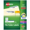 Avery TrueBlock File Folder Labels, 2/3" x 3-7/16", 1,500 Printable Labels, White/Blue, Permanent (5766)