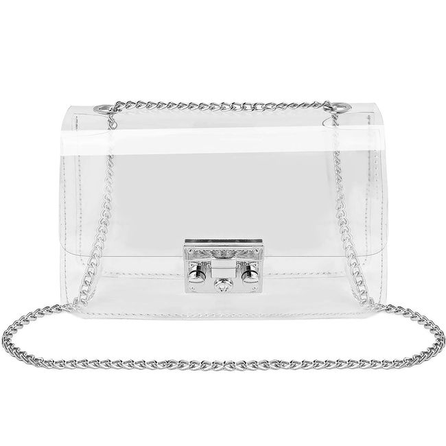 Clear Purse Bag, Shoulder Handbag pouch Stadium/Concert Venues Approved Clear Bag for Women (SV)