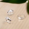 Amberta Solid 925 Sterling Silver Signet Pinky Ring for Women | Stackable Plain Silver Ring | Size N