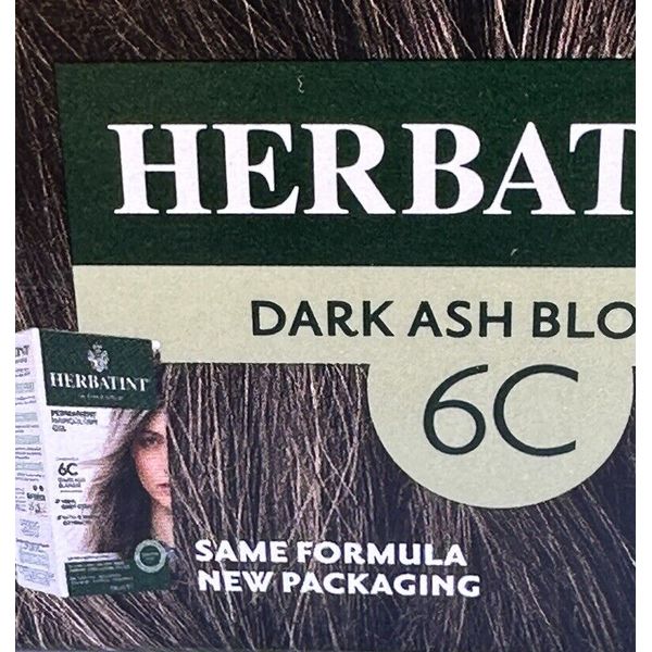 Herbatint Permanent Herbal Hair Color Gel 6C Dark Ash Blonde (NEW LOOK!!!!)