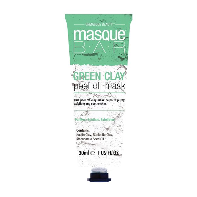 masque BAR Green Clay Facial Peel Off Mask (70 ml/Tube) — Korean Beauty Face Skin Care Treatment — Purifies & Exfoliates Dead Skin Cells — Absorbs Impurities, Heals Blemishes, Tones & Firms Your Skin