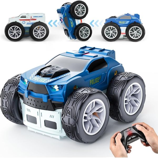 BEZGAR TD201 Remote Control Car-Firetruck&Ambulance Car 2 in 1 Double Sided