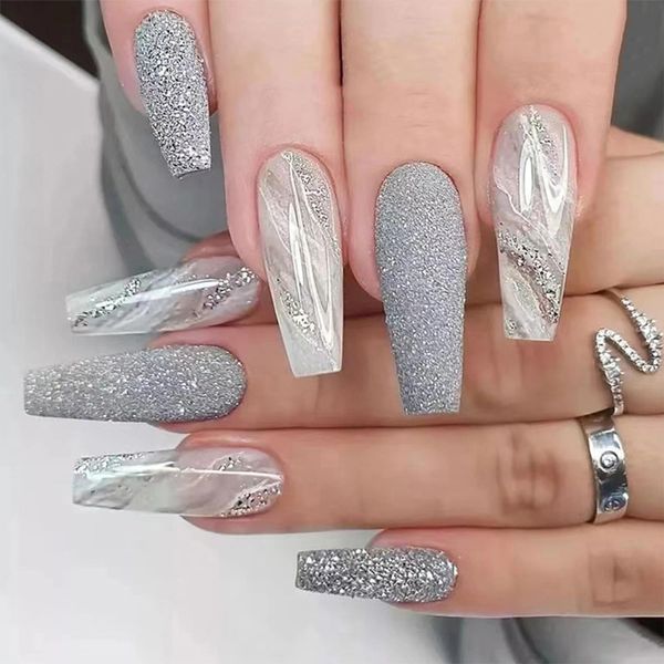 XUZOO Nail Tip, 3D False False Nails, Short and Long Nail Tip, Cute, Fashionable, Popular, Simple, Bridal Nail Tip, Wedding, Fauxiliary, Butterfly, 3D Nail Tip, Hand Nail Tip, Nail Sticker, Nail Tool,