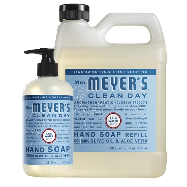 Mrs. Meyer's Hand Soap Variety, 1 Refill, 1 Hand Soap (Rain Water)