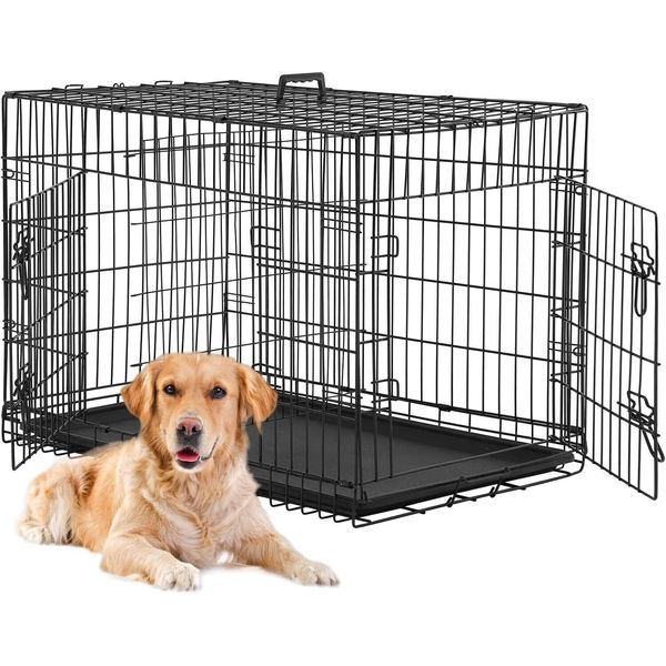 Bestpet Small Dog Crate Dog Cage Dog Kennel Metal Wire Double-Door Folding Pet