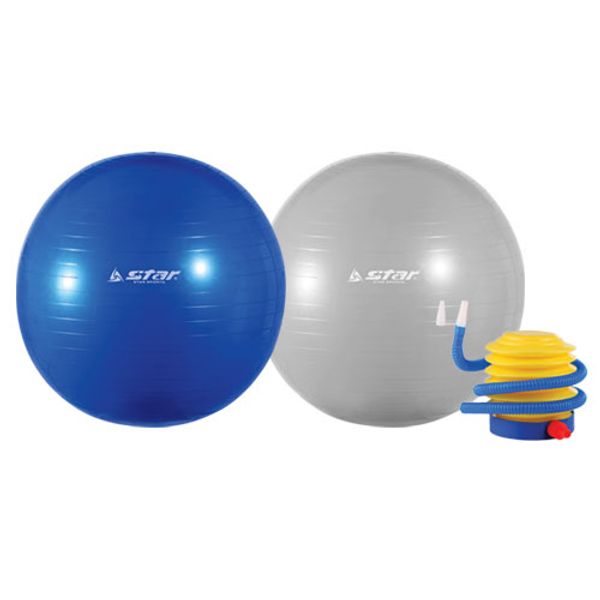 STAR Star Gym Ball 65cm EB200 with Foot Pump, Blue