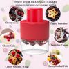 7-in-1 Cherry Pitter Tool,Multi-Function Pitting Tool, Portable Cherries Corer Stoner Seed Tool with Lock Design, Fruit Pit Remover for Cherry Jam (Wine Red)