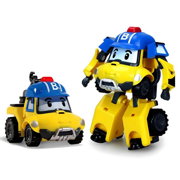 Robocar Poli Transforming Robot, Bucky 4" Transformable Action Toy Figure Vehicles, Mountain Rescue Car Emergency Vehicle Playset, Holiday Birthday Rescue Car Toys Gift for Kids Age 1-5