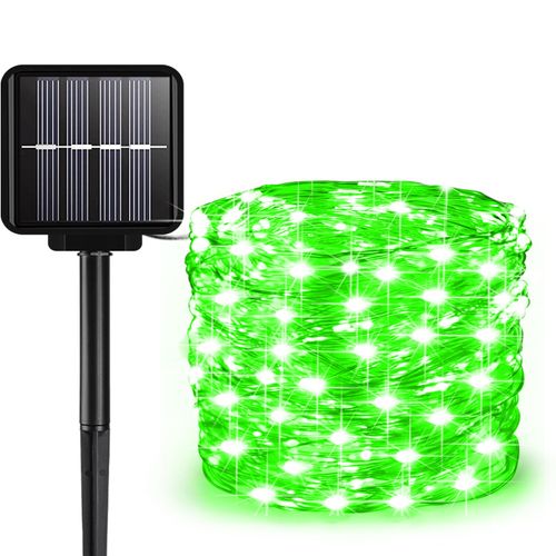 ALENEY Solar String Lights Outdoor, 33 Feet 100 LEDs 8 Modes Solar Fairy Lights for Outside, Waterproof Outdoor Light for Patio Yard Christmas Tree Halloween Wedding Party Decorations, Green