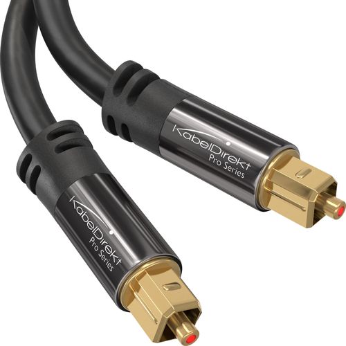 KabelDirekt – Optical Audio Cable – 6ft – Designed in Germany – Digital Optical Audio Cable for Soundbar, Fiber Optic, TOSLINK (for soundbars, TV, Stereo Systems, amps, PS4/Xbox One & More)