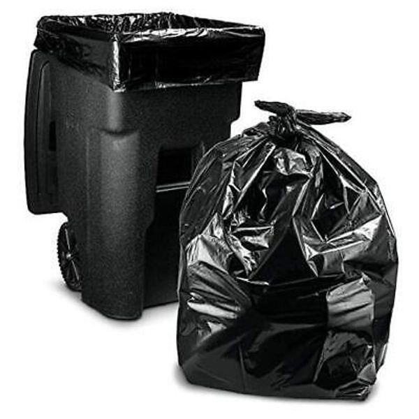 65 Gallon Trash Bags for Toter, (w/Ties) Extra Large Black Garbage 32 Count