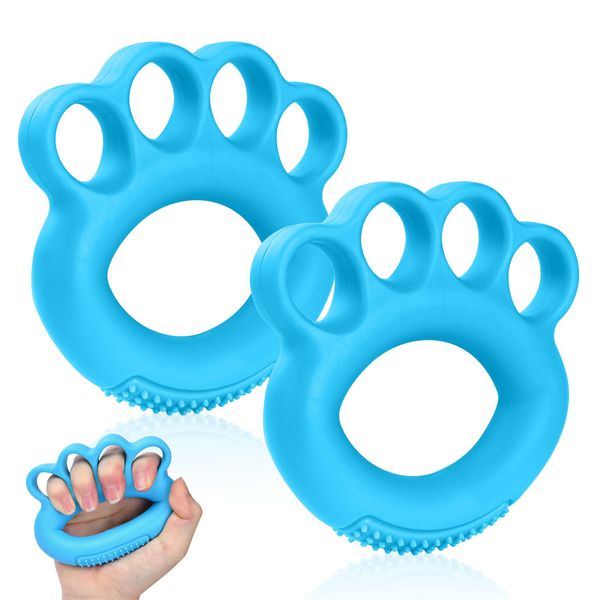 Vicloon Handle Strengthener 2 Pieces Silicone Hand Trainer, 4-Finger Grip Strength Training for Strength Training Equipment and Stress Relief Training