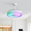 42IN Bluetooth Retractable Ceiling Fan with 7 Colors RGB/28W LED/Smart Remote US