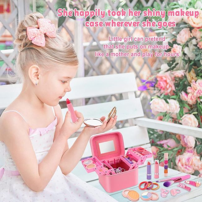 Kids Makeup Kit for Girl, Real Washable Makeup Set Girl Toys, Little Girls  Ma