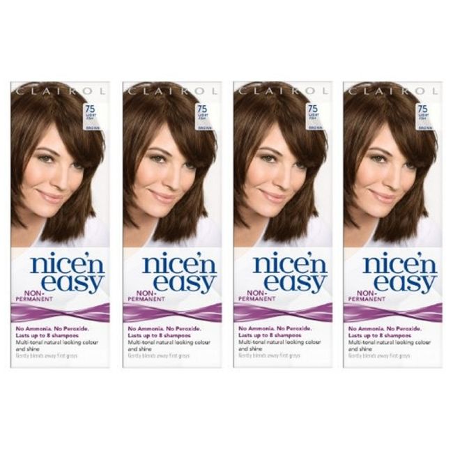 Clairol Nice N Easy Loving Care Hair Color - 75 Light Ash Brown (4 Pack)