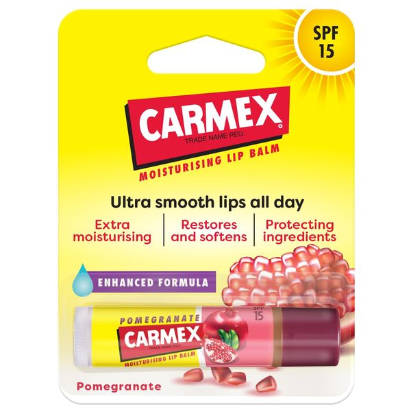 Carmex, Pomegranate Lip Balm with SPF 15 Protective Filter 4.25 g Stick