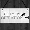 Red Ocean CCTV In Operation Home Plastic Hanging Surveillance Security Camera Wall Sign