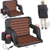 Memory Foam Cushioning and Foldable Design Portable Heated Stadium Seat, Black