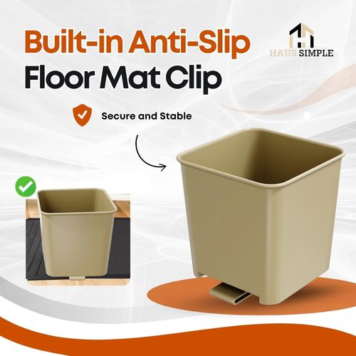HAUSSIMPLE Car Trash Can Waterproof Vehicle Garbage Bin, Leakproof Anti Slip Floor Mat Clip Trash Bag Holder for Car, Truck, SUV, Van Portable Auto Trash Container with Stability Clips (Mocha, Small)