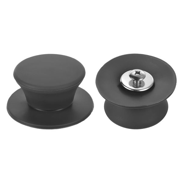 uxcell Pan Lid Top Replacement Knobs Universal Heat Resistant Silicone Pot Lid Retention Handle Knob Grip for Kitchen Cookware Lid Cover Gray 2pcs