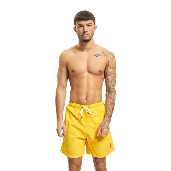 Urban Classics Men's Block Swim Shorts Trunks, Chrome Yellow, M